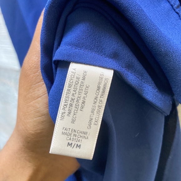 Contemporaine | V-Neck Blouse - M, Blue - Picture 5 of 8